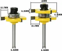 pro frézu se stopkou 6mm 1/4" 2ks profilové frézy pro lepení dřeva