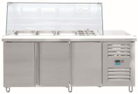 Saro Kühltisch mit Glasaufsatz GN 3100 TNS