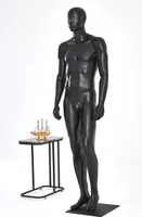 Figurína M24-8 Black Man Standing Black Matt Painted Nose Mouth Shaped Chic a elegantní vysoká kvalita