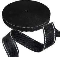 25 Meter Gurtband reflektierend, Reflektorband, schwarz, verschiedene Größen, Größe:25mm