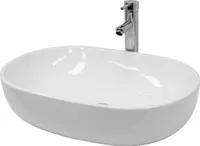 LuxeBath umyvadlo Oválné umyvadlo na desku, 60x42x14,5 cm, bílé, keramika