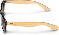 Navaris Holz Sonnenbrille UV400 - Uni Damen und Herren Brille mit Bambus Bügeln - Holzbrille mit Etui - unterschiedliche Farben