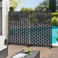 Trennwand ‘Basciano’ verzinkter Stahl 180 x 120 cm Schwarz