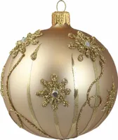 Goldene Weihnachtskugel mit Blumendekor