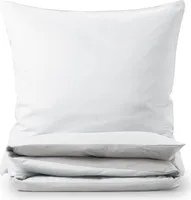 Blumtal premium extra soft letnia pościel dwustronna 155x200 cm & 2X poszewka na poduszkę 40x80 cm - poszwa na kołdrę z mikrofibry, 3-częściowa, Moonlight Grey/White