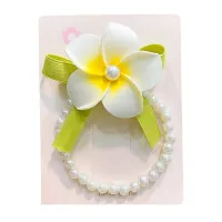 Blumendekor Haarseil Kunstperlenband Hochelastisches Haargummi Mädchen Bowknot Haarband Haarschmuck