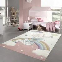 Kinderteppich Meerjungfrau Kinderzimmer Teppich Prinzessin pastell Größe - 160 x 230 cm