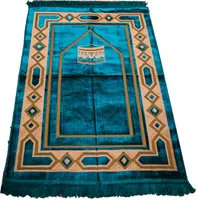 Gebetsteppich - Kaaba Motiv 500g - 110x70cm aus Türkei - Türkis