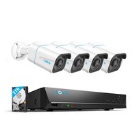 Reolink RLK8-810B4-A, 8MP PoE LAN IP-Überwachungskamera-Set 8-Kanal mit 4 Kameras 2TB HDD, Intelligente Personen-/Fahrzeugerkennungfür 24/7 Überwachung