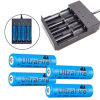 4pcs UltraFire brc18650 Akkus 3.7V 1800mAh Wiederaufladbare Lithium-Ionen-Batterien mit 4-Slot USB Ladegerät