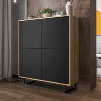 RTV komoda v podkrovnom štýle Dub Wotan Apollo 4D - Moderné - Nábytok Lindner - 113 cm x 35 cm x 127 cm, Farba: dub Wotan matný - čierna matná