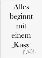Postkarte LIEBE Alles beginnt mit einem MATCH