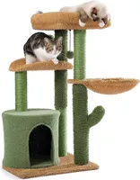 PurpurRain Kratzbaum Kaktus-Katzenbaum, 90 cm Katzenturm für Indoor-Katzen