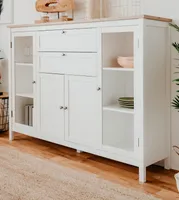 finori Highboard Bergen 160 cm weiß Nachbildung Artisan Oak Sideboard
