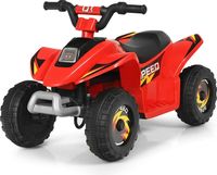 6V Elektrischer Kinder-Quad mit Rückwärtsgang & Elektrischer Bremse, Kinderfahrzeug, Mini Elektroquad für Kinder bis 30 kg, max. 4,6 km/h, Elektrofahrzeuge (Rot)