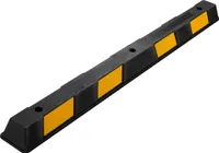 Wiltec blokada koła 165 x 16 x 10 cm, gumowa pomoc parkingowa, bariera parkingowa z żółtymi paskami odblaskowymi i rowkami na śruby, bariera parkingowa do garażu