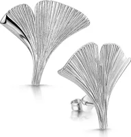 MATERIA by Matthias Wagner Damen Ohrstecker Silber 925 Ginkgo Ohrringe rhodiniert SO-16