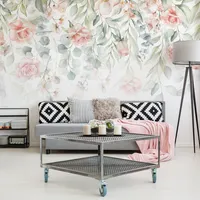 Muralo samolepiace fototapety 400x280 tapety na stenu ROSES 3D akvarel kvety obývacia izba spálňa moderné nástenné maľby XXL nástenná dekorácia abstraktný luxus