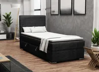 MEBLITO Boxspringbett Kiberg Mini Bett mit Bettkästen 100x200 Links Matratze H3 mit Topper