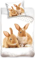 Hasen - Wende-Bettwäsche-Set mit Häschen-Motiv, 135x200 & 80x80