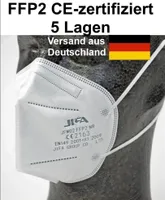40x FFP2 Atemschutzmaske effektiver schutz 5- lagig e Maske Mund Nase 95% Filterung EN 149:2001+A1:2009 Staubschutzmaske