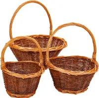 WANDERLUST DECO Set mit 3 braunen Weidenkörben