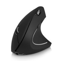 YWYT 2.4G bezdrátová dobíjecí vertikální myš, ergonomická vzpřímená myš, optická myš, 3 nastavitelné úrovně DPI/Plug&Play, černá
