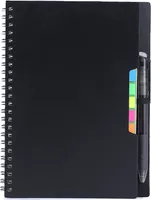 INF Opakovaně použitelný černý notebook A5 s držákem pera