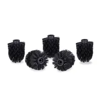 5 relaxdays Ersatzbürstenköpfe schwarz Kunststoff Innengewinde: 9,5 mm