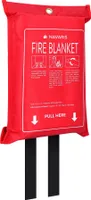 Navaris Löschdecke aus Glasfaser 1,20x1,20m - Feuerlöschdecke für Fettbrände - Brandschutzdecke Küche Auto - Feuerdecke Feuerlöscher Decke