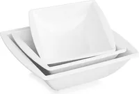 MALACASA, série Blance, 3dílná sada porcelánových misek Salátové misky Polévkové misky 9,25/8 / 6,75 palce Krémově bílá