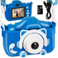 Kinder Kamera Digital Spielzeug 2 Zoll HD-Bildschirm 1080P 16GB 16952, Farbe:Blau/ blue