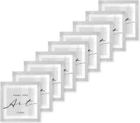 🖼️KNOR®️ Bilderrahmen 20x20cm Silber, 9er Set Posterrahmen, Bilderrahmen, Fotorahmen, bruchsicheres Acrylglas, Picture Frame 20X20, zum Aufhängen & Aufstellen 🎨Isabella Kollektion