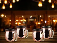 Schnaps Pinnchen 4-er Set, Stamperl aus Edelstahl Pinneken Kupfer Schnapsgläser