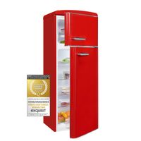 Exquisit Retrokühlschrank RKGC270-45-H-160E rot | Standgerät | 206 l Volumen | rot