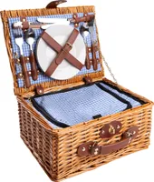 eGenuss Picknickkorb für 2 Personen mit Kühlfach und Zubehör - Blau