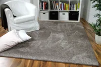 Hochflor Velours Teppich Mona Taupe, Größe:160x240 cm