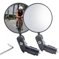Busirde Fahrrad Radfahren Lenker Rückspiegel Universal-verstellbares Glas Bike Zurück Spiegel