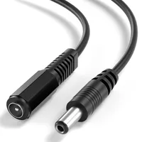 DC Verlängerungskabel 12V 5,5mm x 2,1mm Stecker Buchse Kabel Schwarz, 10m