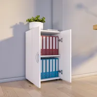VCM Büroschrank mit 2 Fächern | moderner Aktenschrank mit Drehtüren | Maße ca. H. 74 x B. 49 x T. 34 cm - Ulas 2-Fach