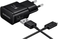 Originální Samsung EP-TA20EBE + EP-DG950 v černé barvě pro Samsung Galaxy A5 (2017) ?SM-A520F Datový kabel Napájecí adaptér Nabíjecí kabel Cestovní nabíječka USB Type-C Hromadné balení +  čisticí podložka na displej Emiro