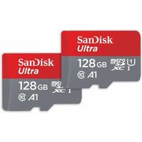 SanDisk Ultra microSDXC 128GB 140MB/s - 2 Pack, Extended Capacity SD (MicroSDHC) | SDSQUAB-128G-GN6MT