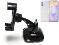 K-S-Trade kompakte Handy-Halterung Windschutzscheibe kompatibel mit Doogee N50 Armaturenbrett schwarz Autohalterung KFZ Halter Scheiben-Halterung