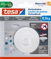tesa Klebehaken Deckenhaken selbstklebend mit Powerstrips, wiederverwendbar