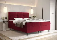 Boxspringová posteľ s úložným priestorom DORINA - 200x200, červená