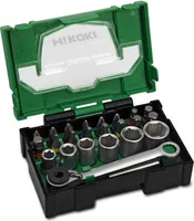 HiKOKI Bit-Box 24-teilig mit Ratsche (Box I) - Stapelbare Boxensystem