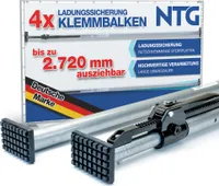 4 x Klemmbalken, Alu, LKW, 2350-2720 mm, Sperrbalken, Ladungssicherung