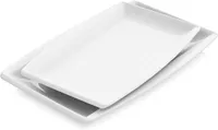 Porzellan Geschirrset Flache Speiseteller 2 TLG. Cremeweiß 13,25/11 Zoll