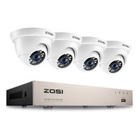 ZOSI 8CH 1080P Full HD Überwachungskamera System ohne Festplatte DVR Recorder mit 4 1080P Dome Video Kamera Set für Innen und Außen, 24M IR Nachtsicht