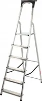 KADAX Aluminiumleiter "Vulvik", Klapptrittleitern, Stehleiter bis zu 125 kg, klappbare Leiter mit Ablage, 6 Stufen